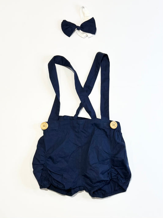 Suspender shorts with headband - Size 2