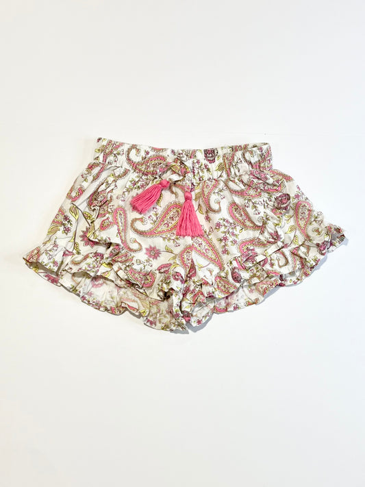 Ruffle paisley shorts - Size 2