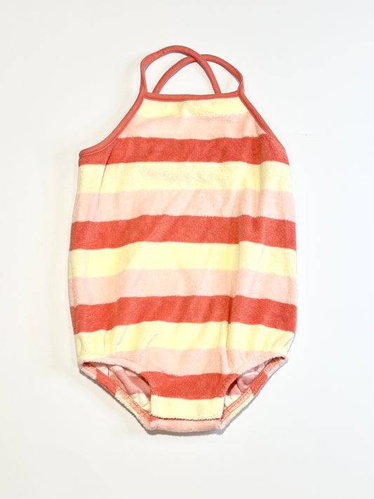 Striped terry romper - Size 2