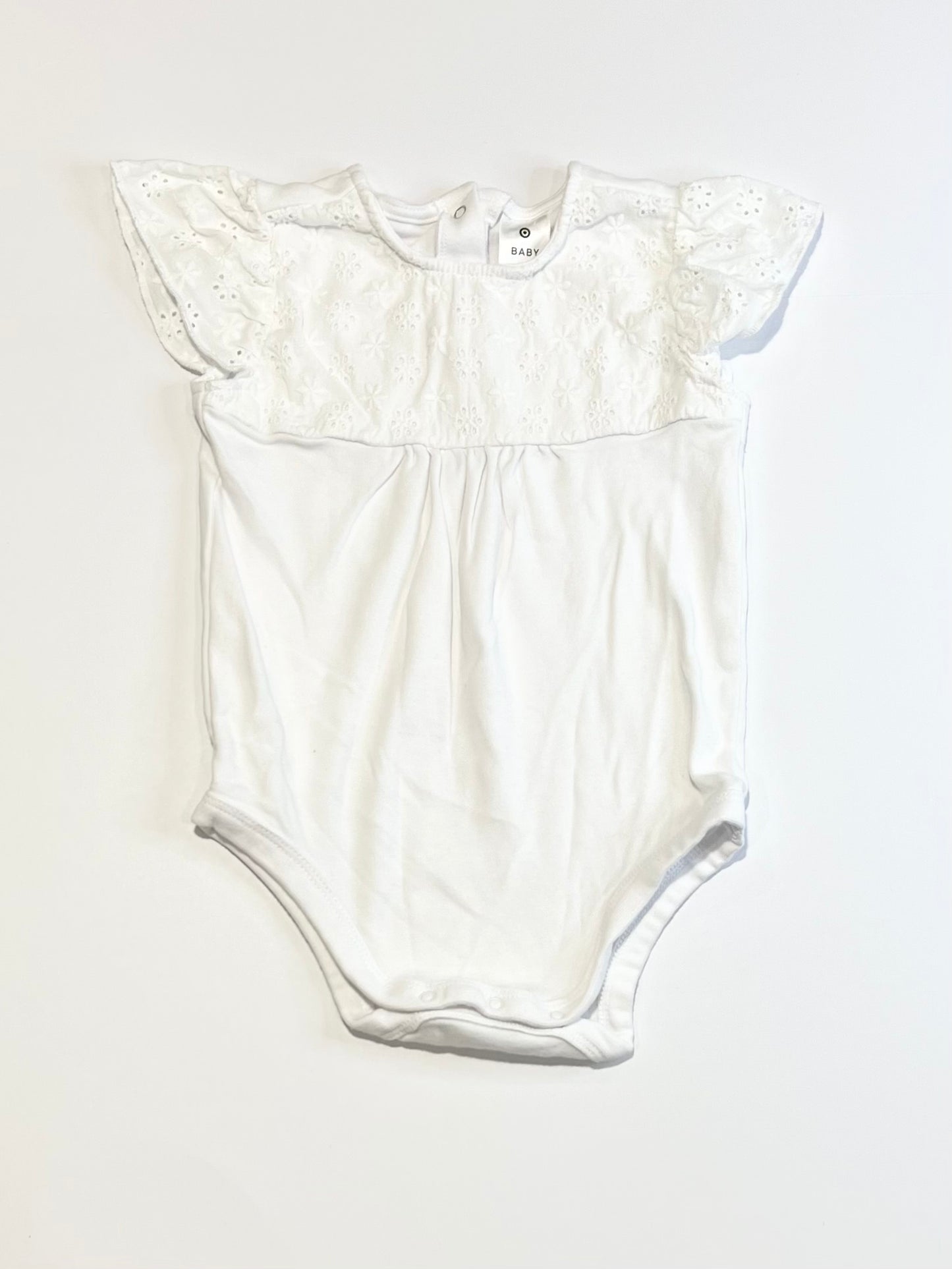 White cutwork ruffle bodysuit - Size 2