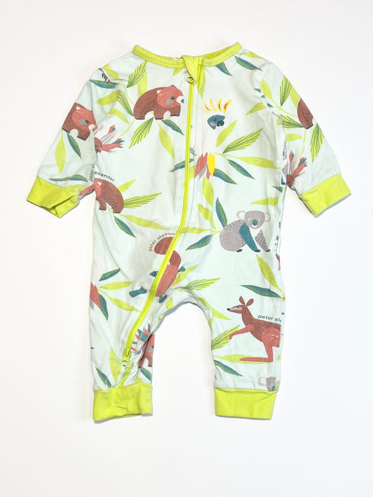 Aussie animals zip onesie - Size 00