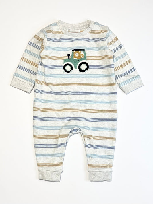 Tractor fleece onesie - Size 00