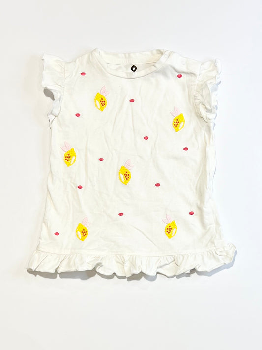 Embroidered lemons tee - Size 2