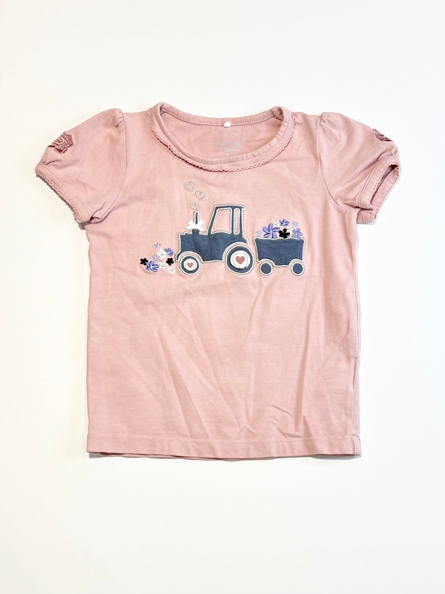 Pink tractor tee - Size 2-3