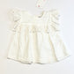 White broiderie top brand new - Size 2-3