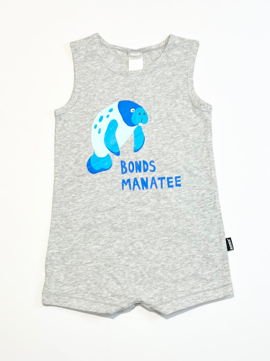 Grey manatee romper - Size 2
