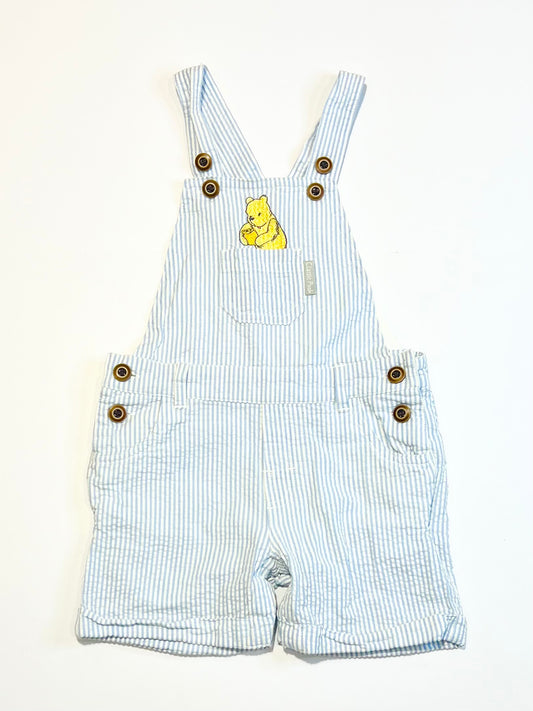 Seersucker Pooh shortalls - Size 2