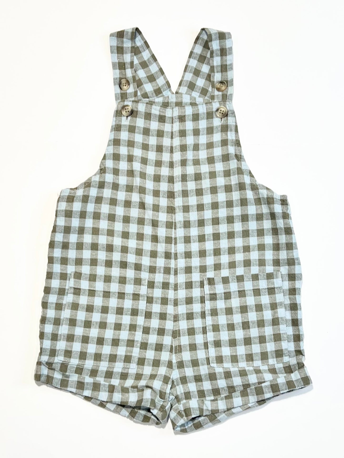 Gingham shortalls - Size 2