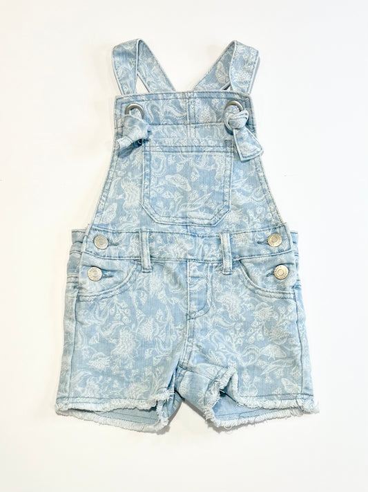 Floral denim overalls - Size 2