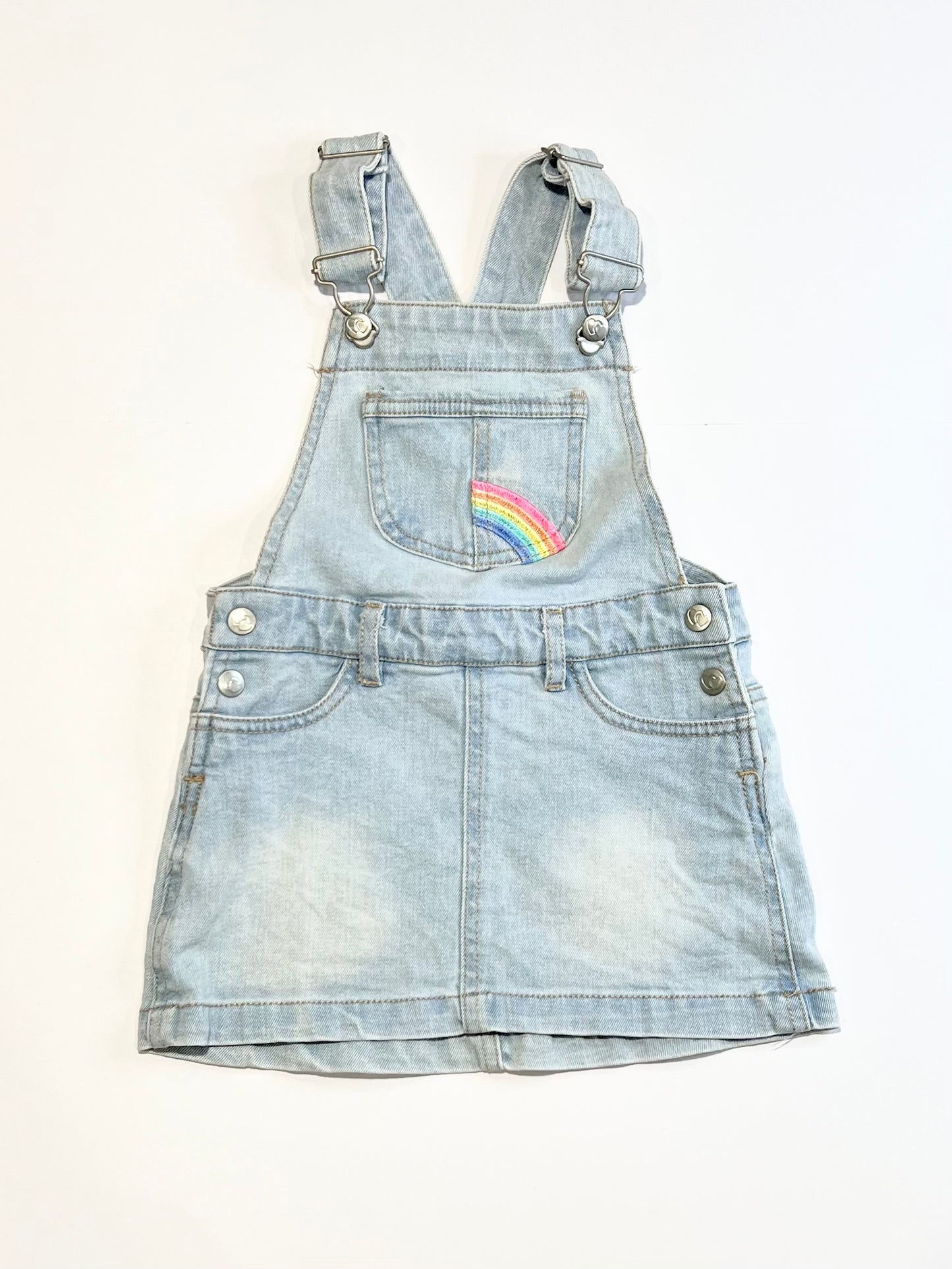 Denim rainbow pinafore - Size 2