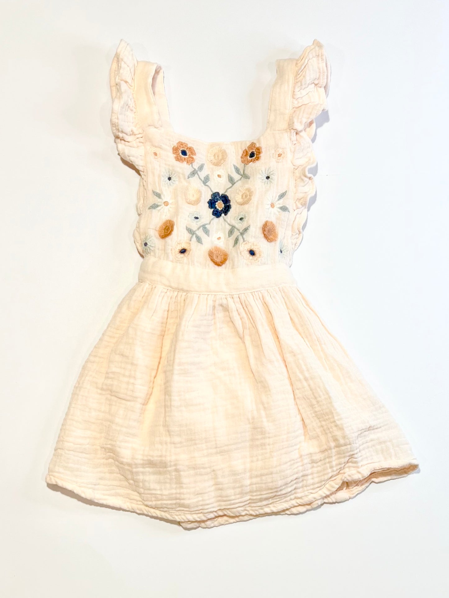 Embroidered muslin pinafore - Size 2