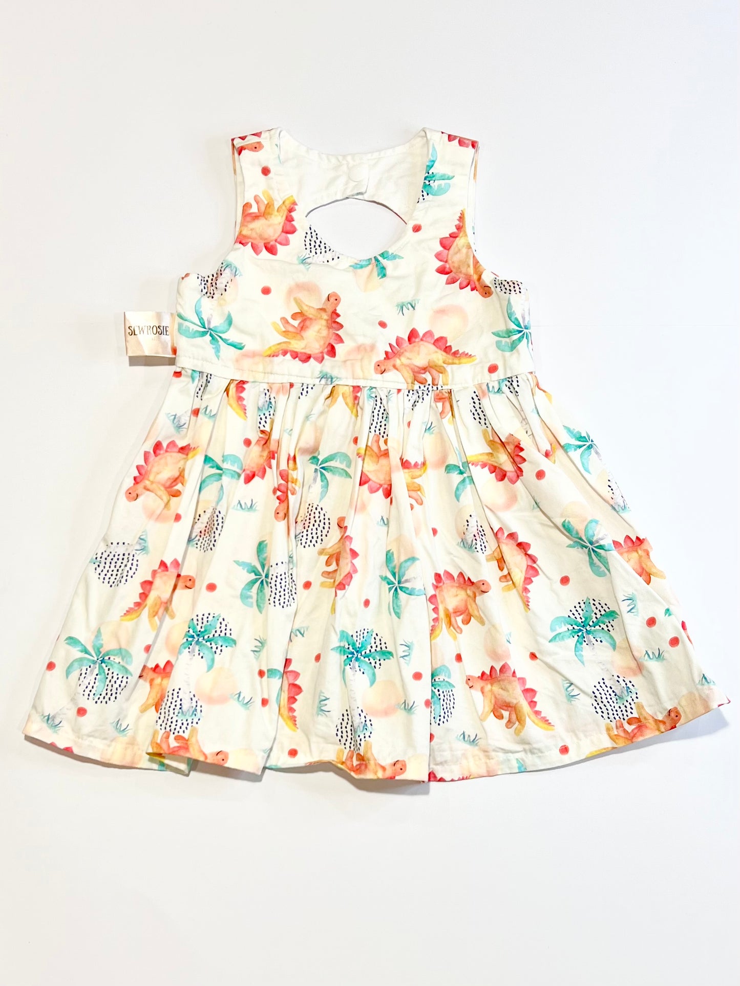 White dinosaurs dress - Size 2