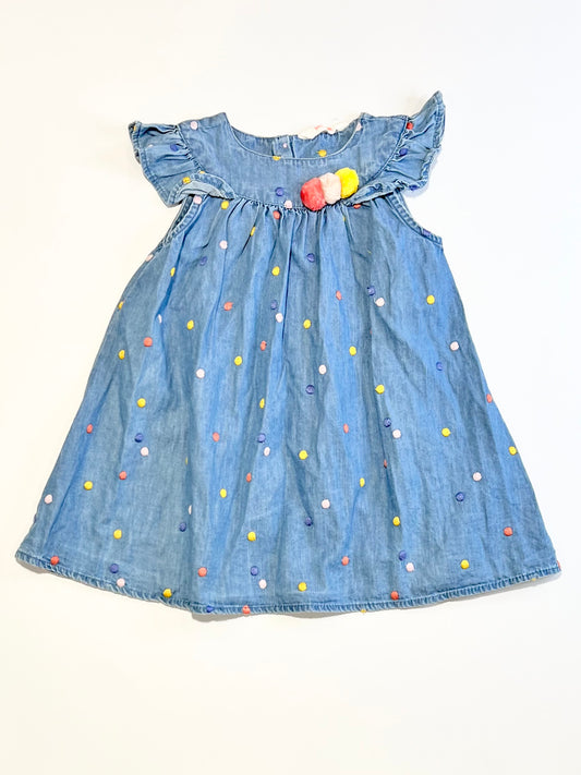 Embroidered chambray dress - Size 2