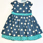 Blue spotty dress brand new - Size 2