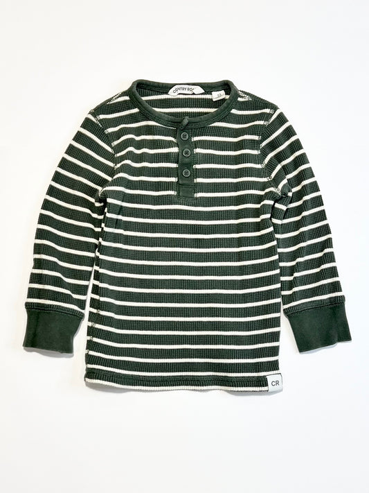 Waffle henley top - Size 3