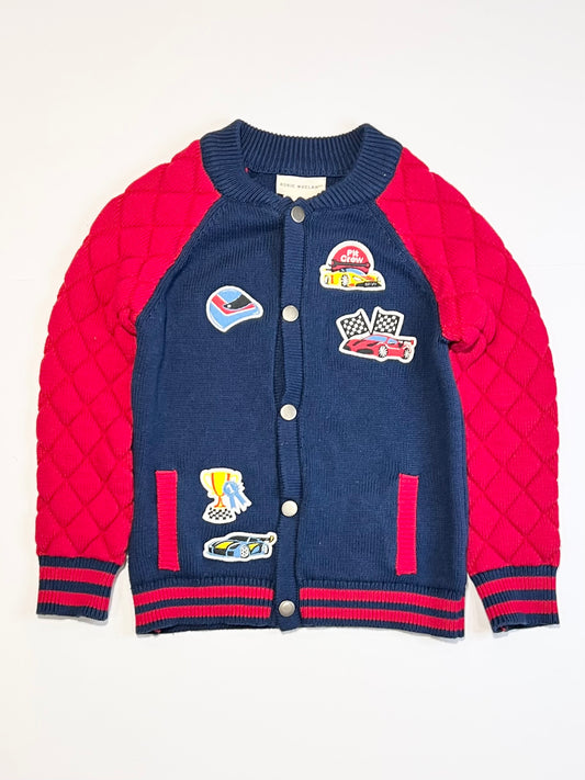 Navy knit bomber jacket - Size 5-6