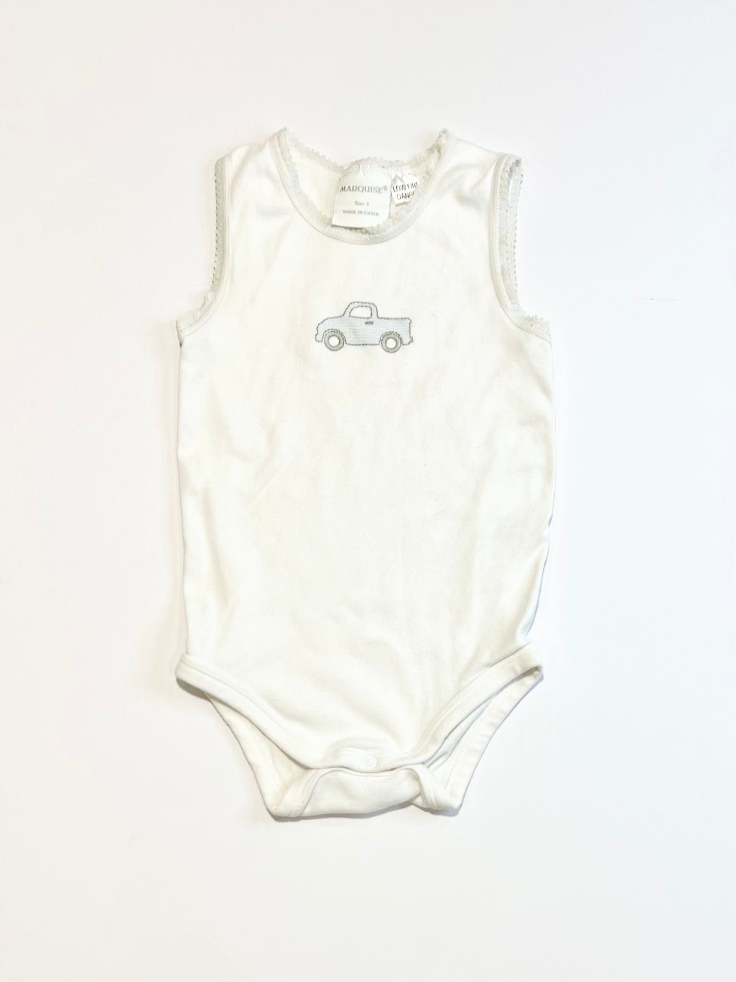 Blue truck bodysuit - Size 1