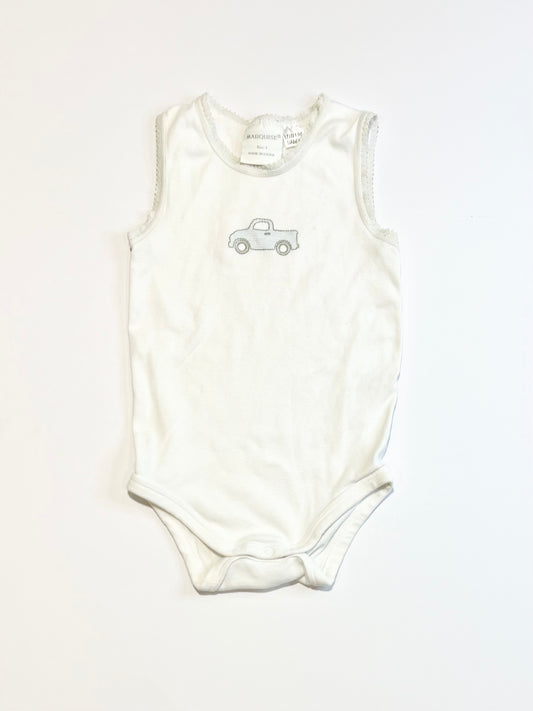 Blue truck bodysuit - Size 1