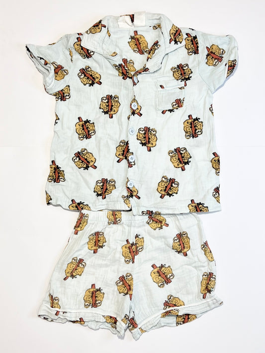 Muslin sloth pyjamas - Size 5