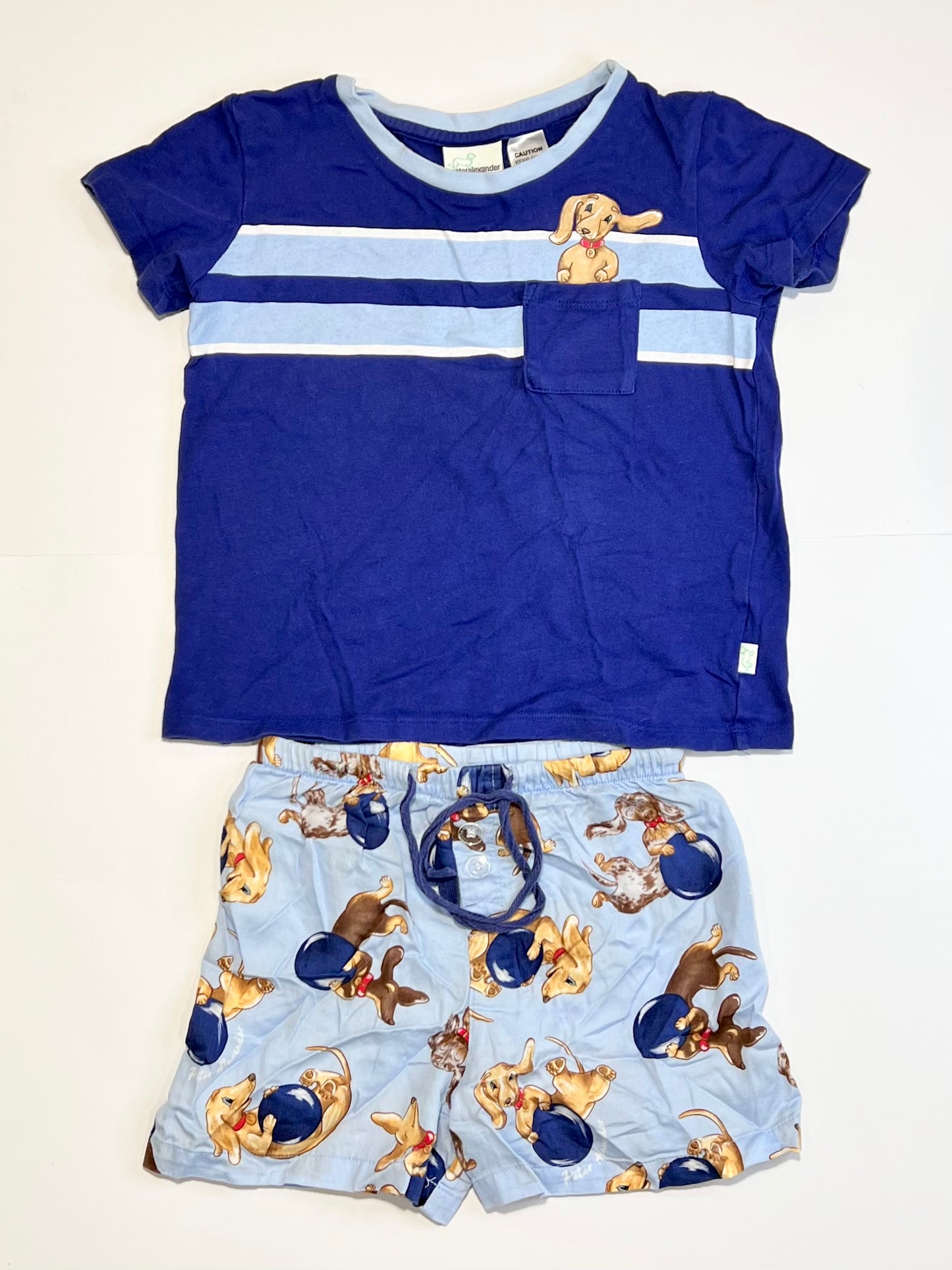 Blue puppy pyjamas - Size 5