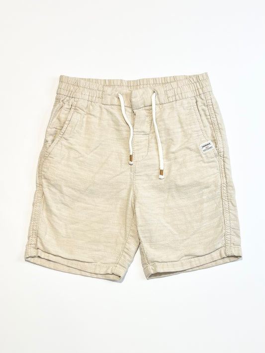 Tan woven shorts - Size 5-6
