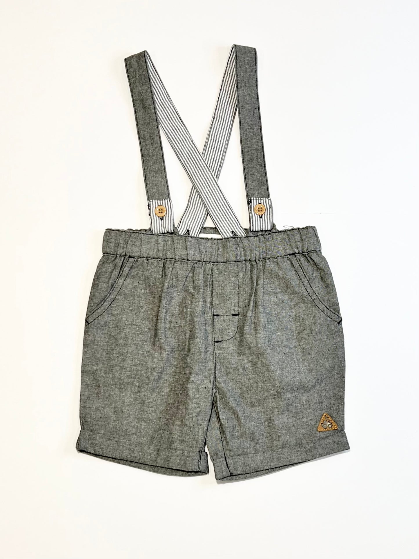 Grey suspender shorts - Size 1