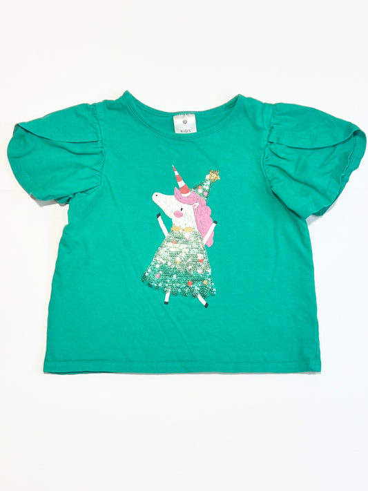 Sequined Christmas tee - Size 2