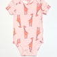 Pink giraffe bodysuit - Size 2