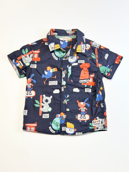 Navy animals shirt - Size 1