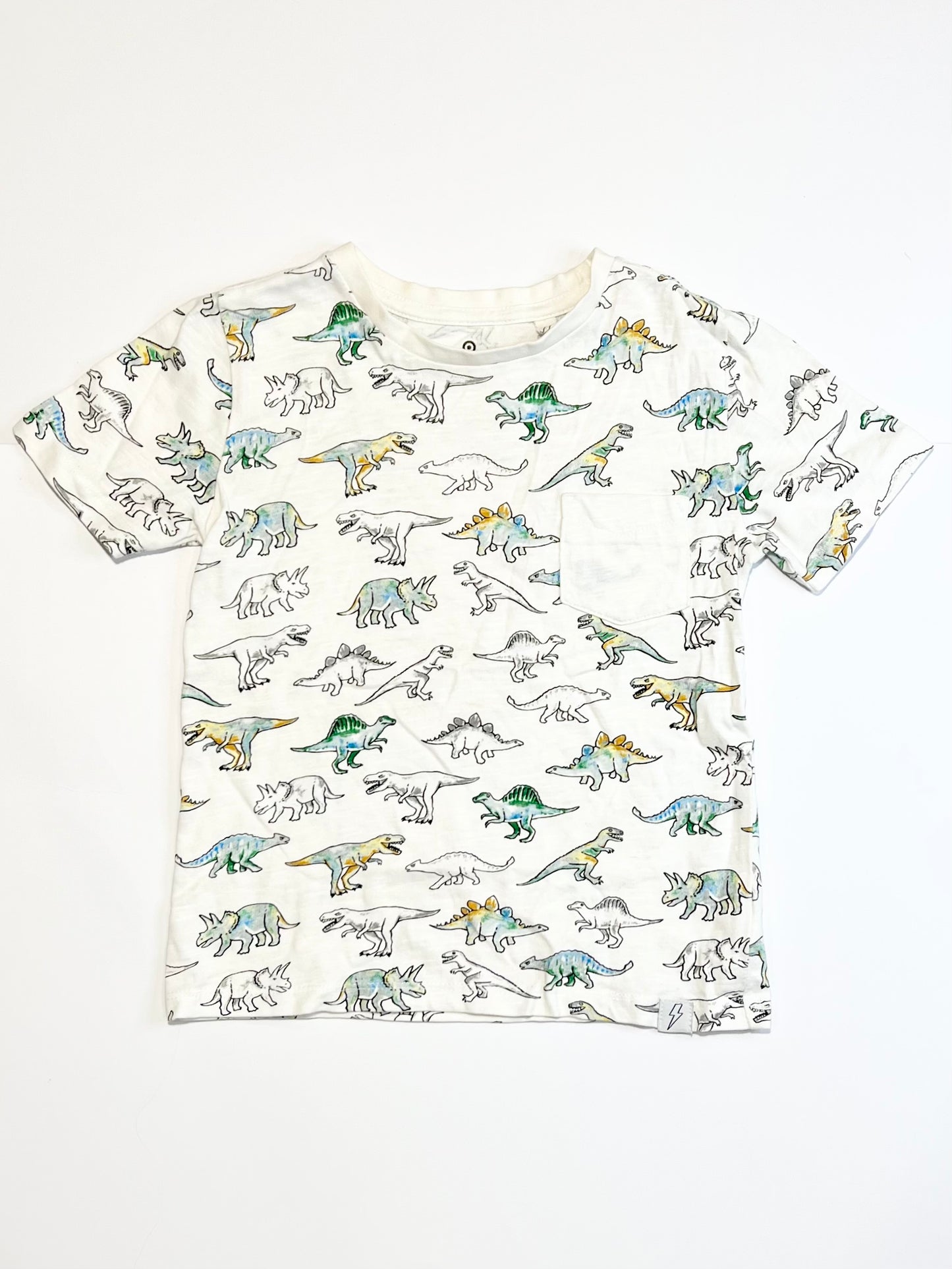 White dinosaurs tee - Size 5