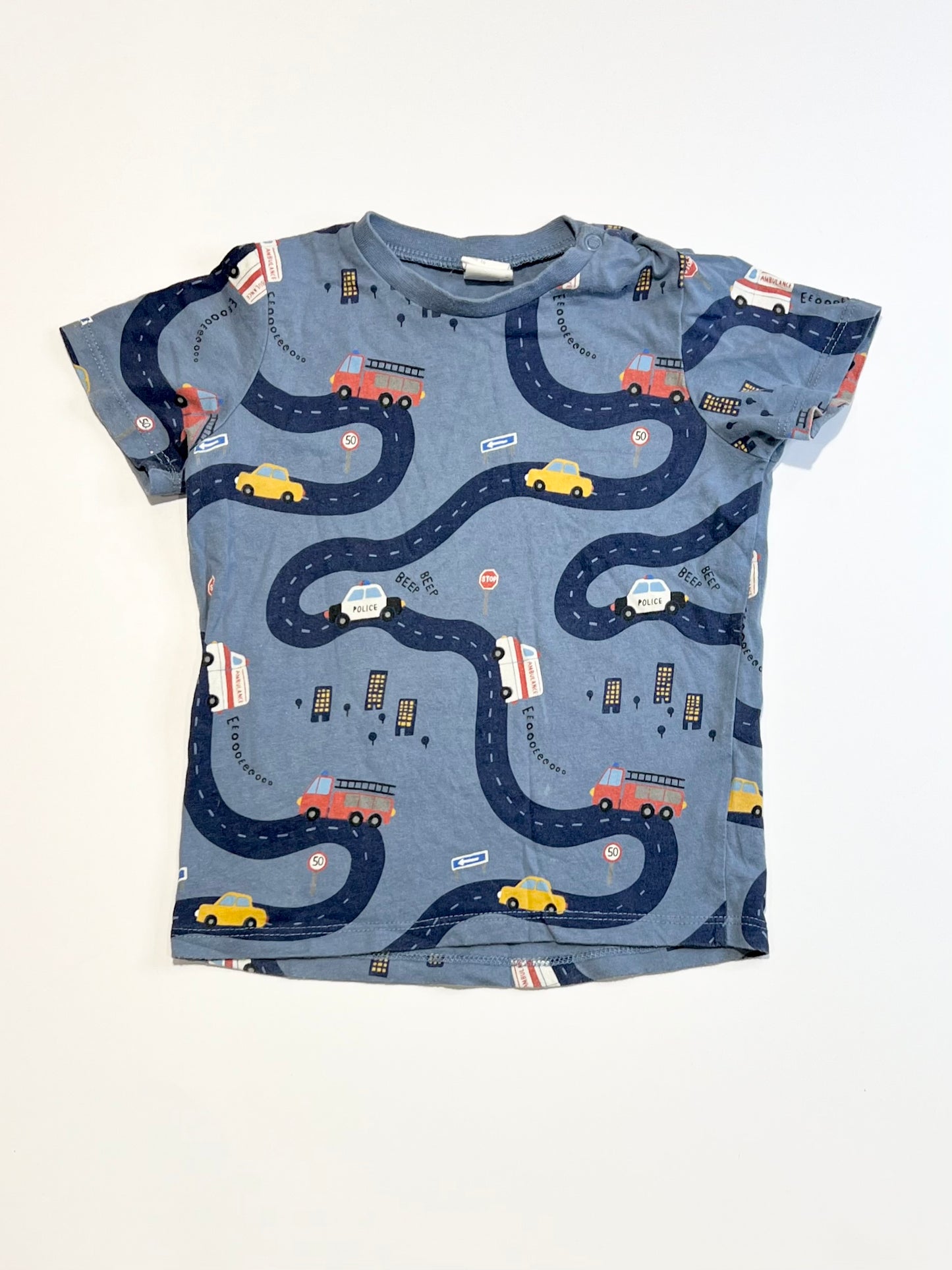 Vehicles and roads tee - Size 1