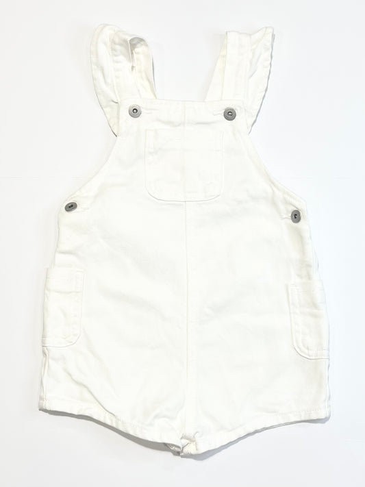 White denim shortalls - Size 2