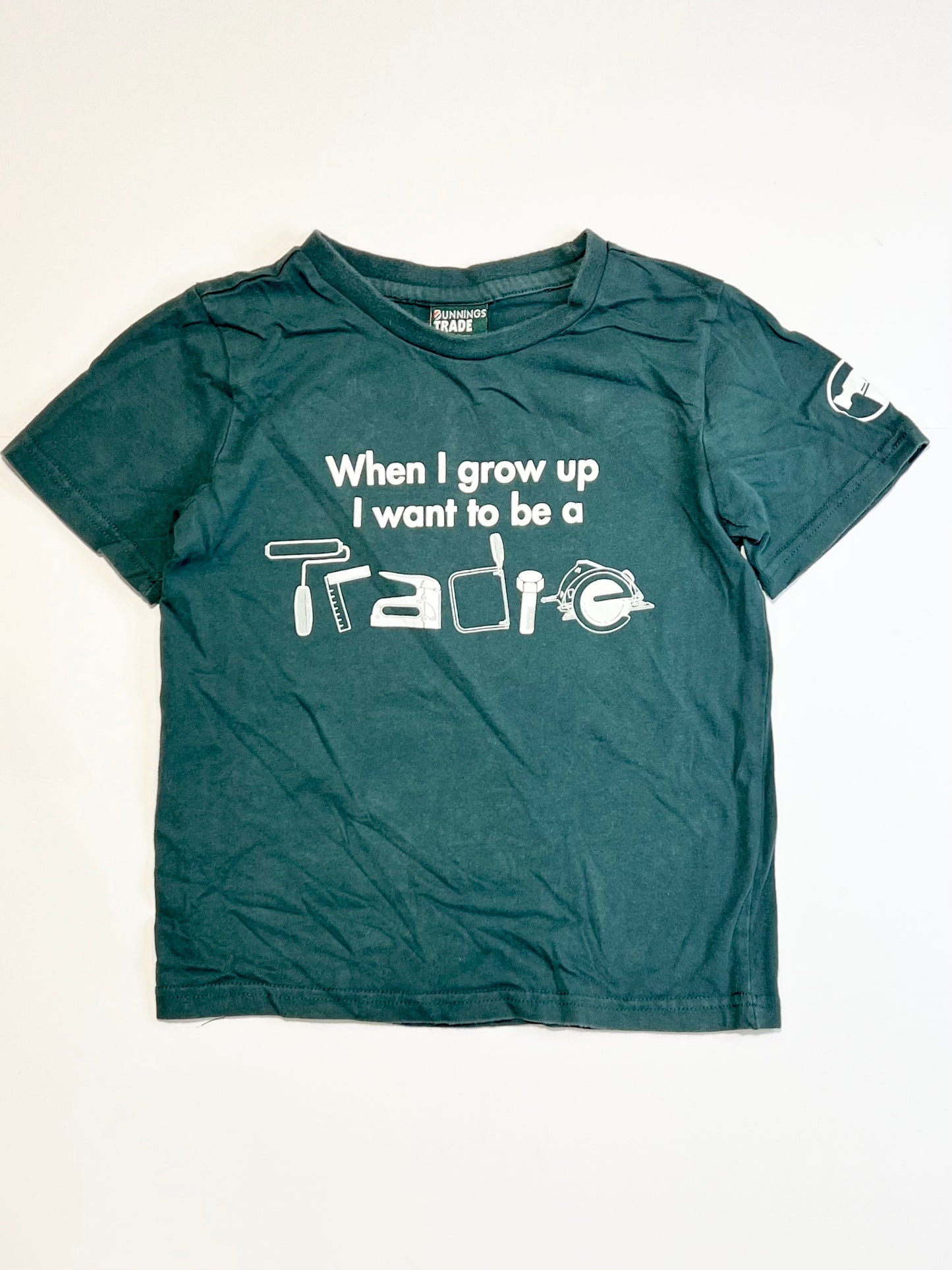Green Tradie tee - Size 5