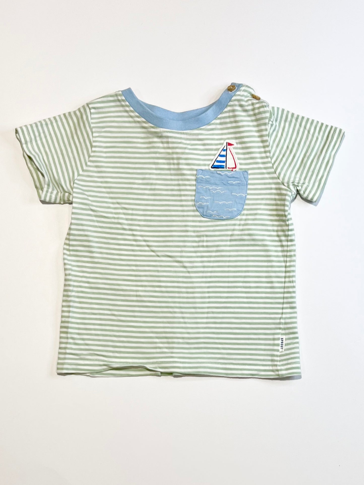 Striped sailboat tee - Size 1