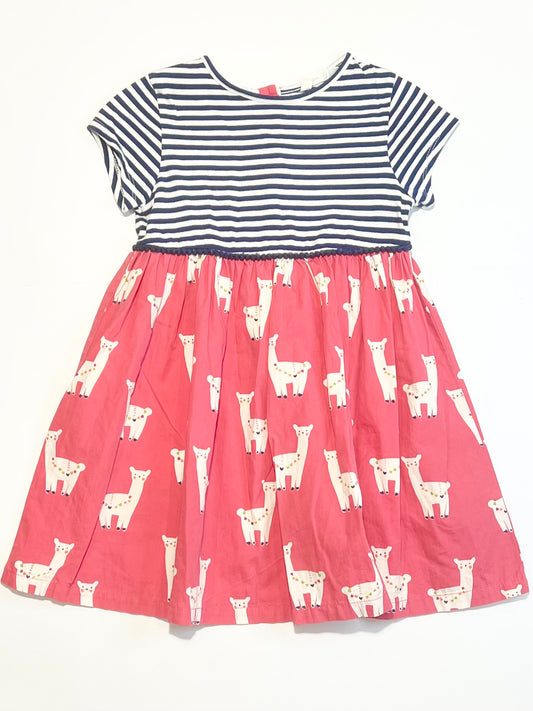Striped llamas dress - Size 2-3