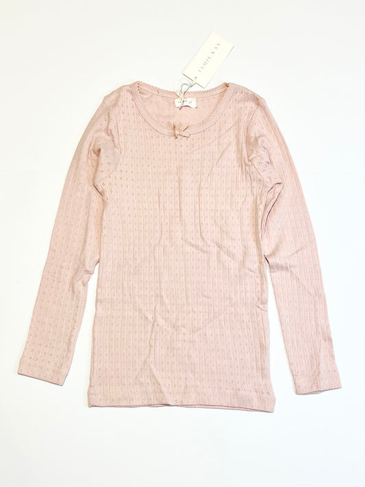 Pink ribbed top brand new - Size 5