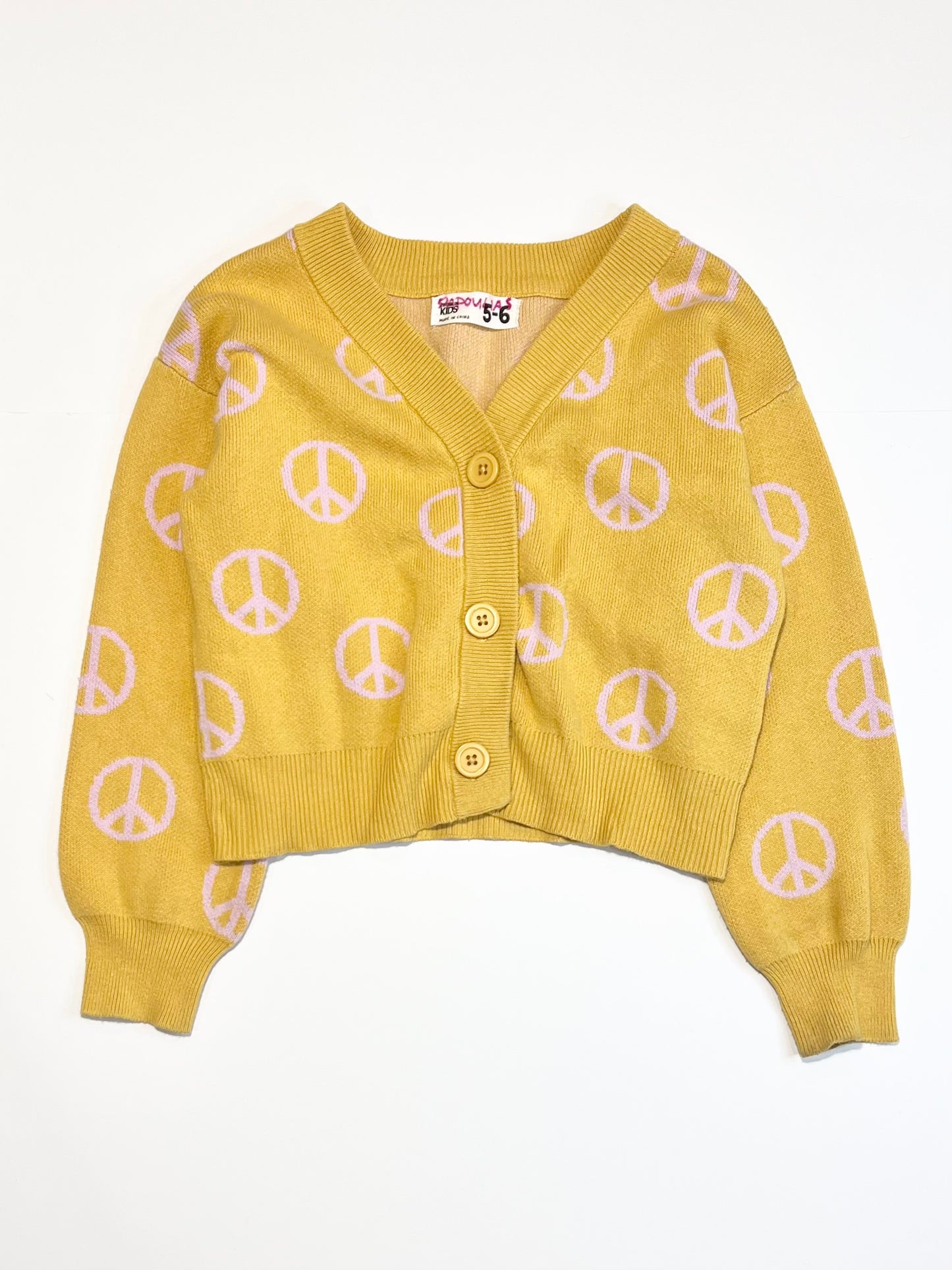 Peace sign cardigan - Size 5-6