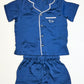 Navy satin pyjamas - Size 3