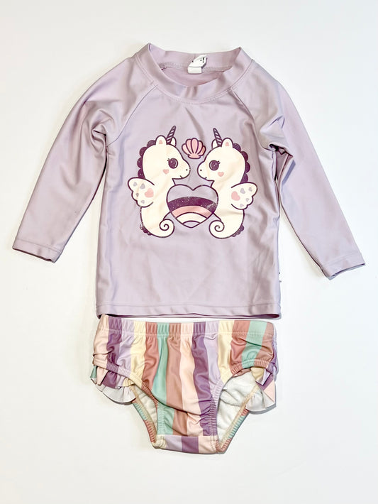 Purple seahorse swim set - Size 1