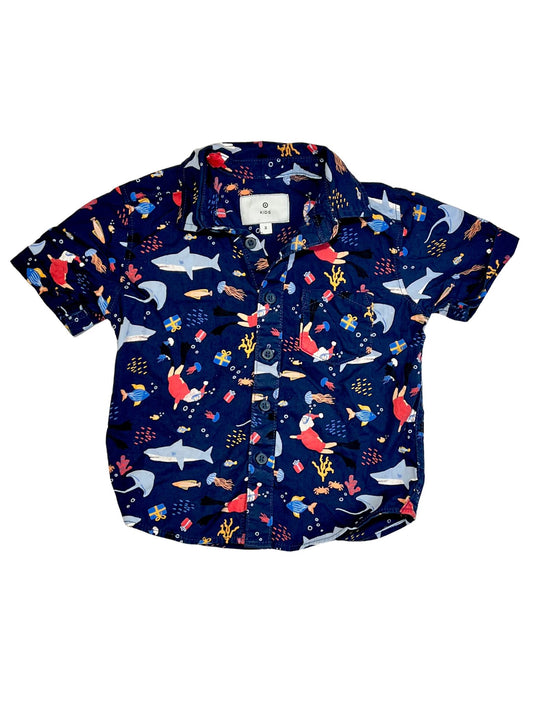Navy Christmas shirt - Size 2