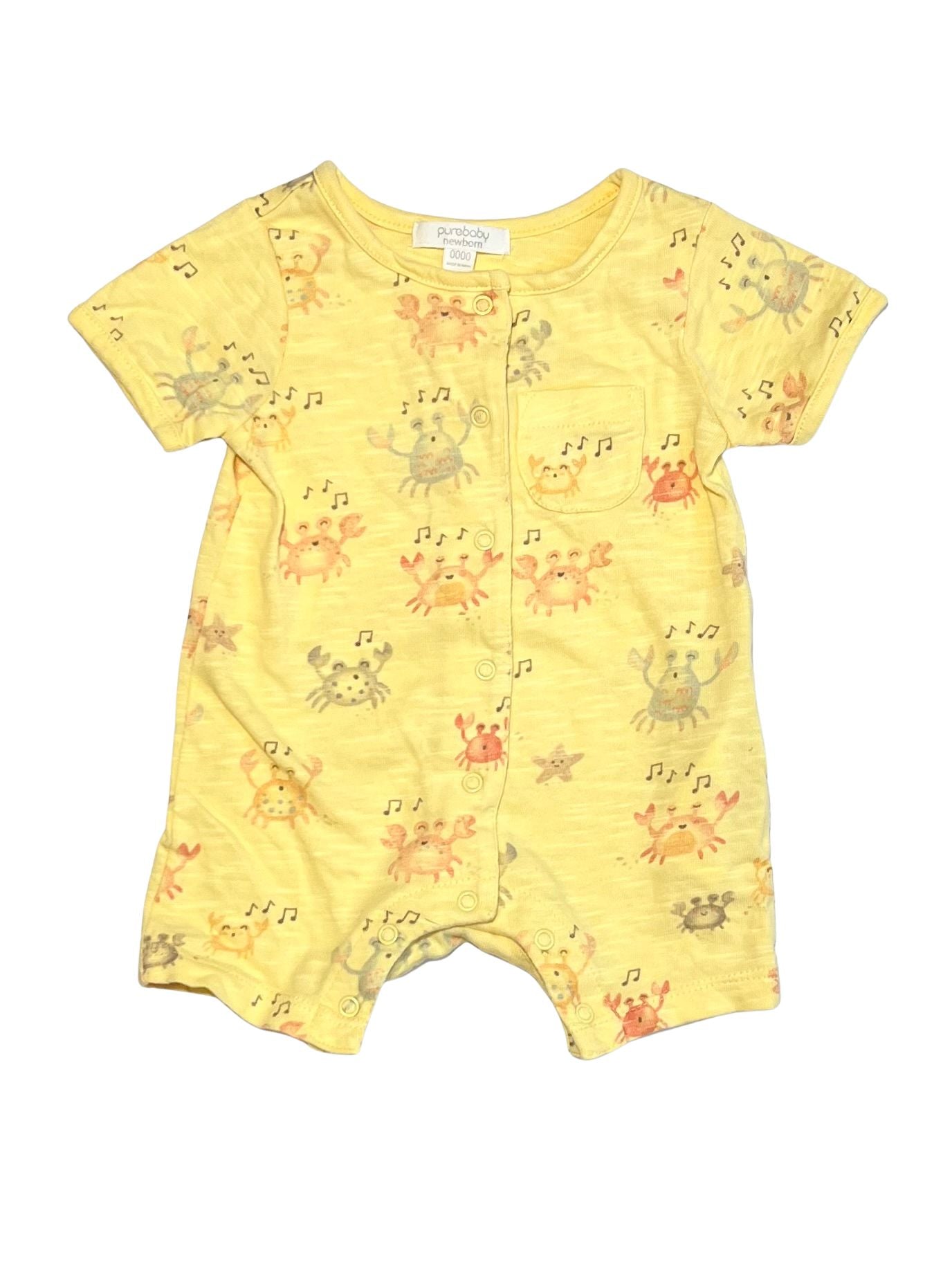 Yellow crabs romper - Size 0000