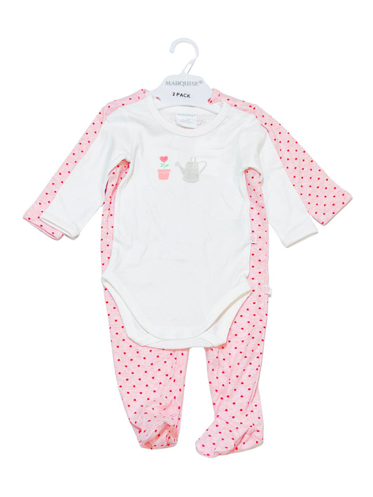 2-piece pink hearts set brand new - Size 00