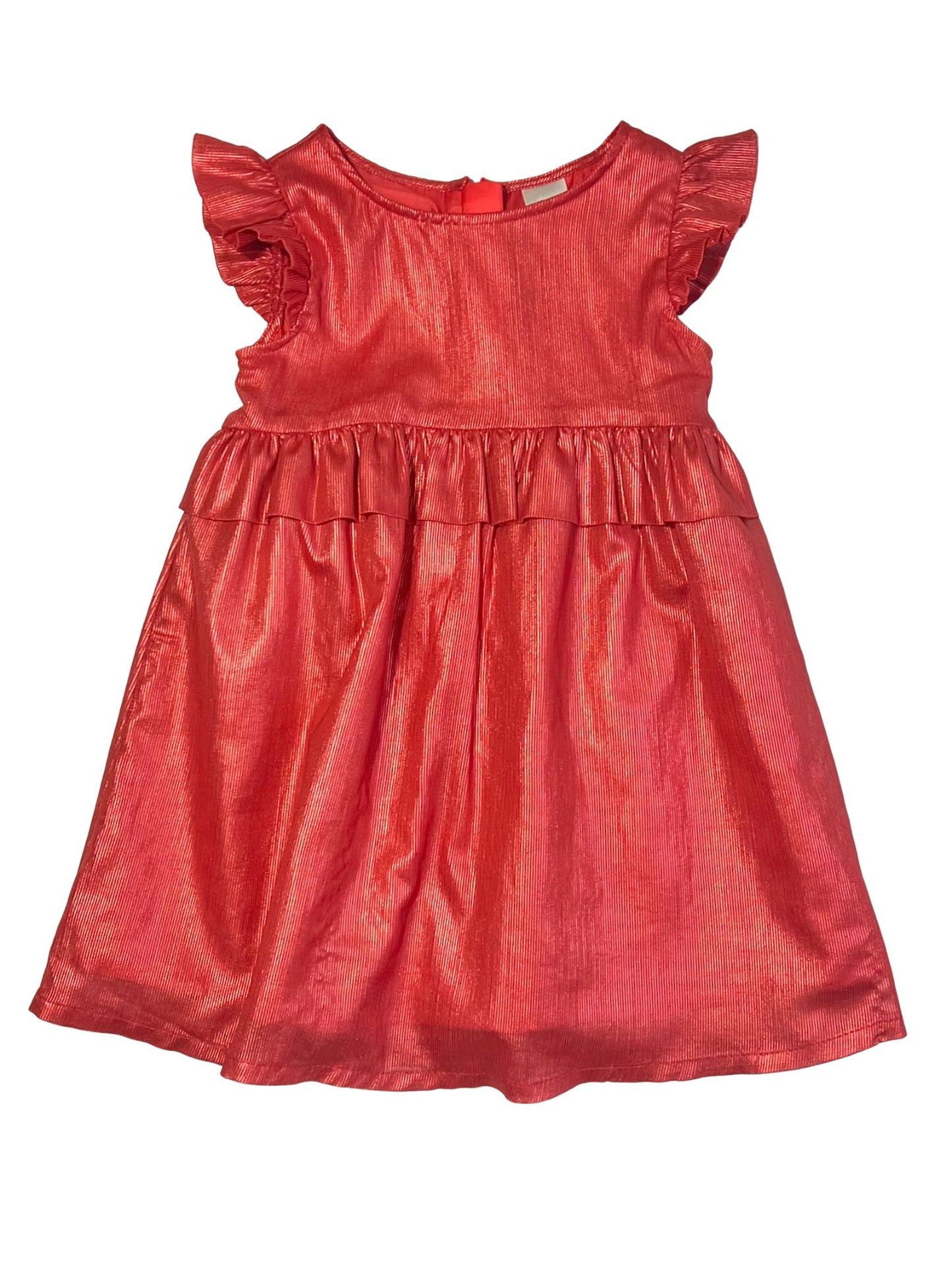 Red shimmer ruffle dress - Size 3