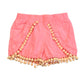 Neon pink pompom shorts - Size 4-5