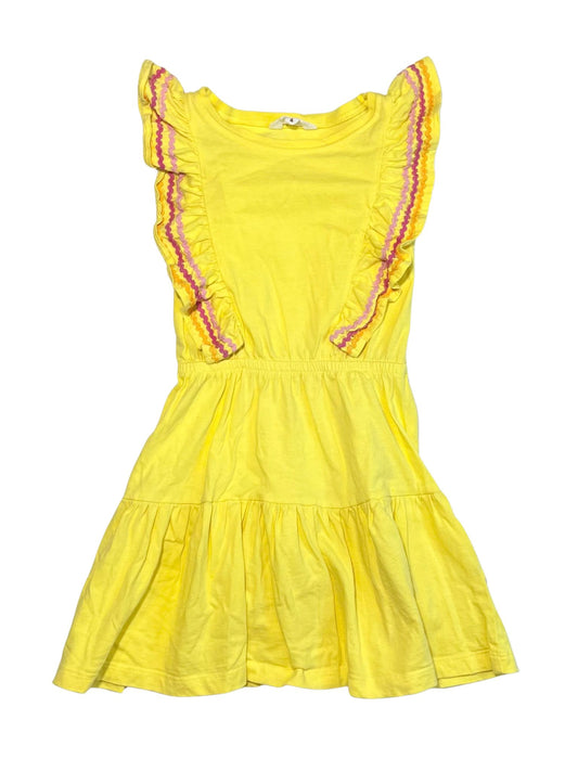 Yellow ruffle jersey dress - Size 4