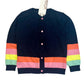Navy rainbow cardigan brand new - Size 4