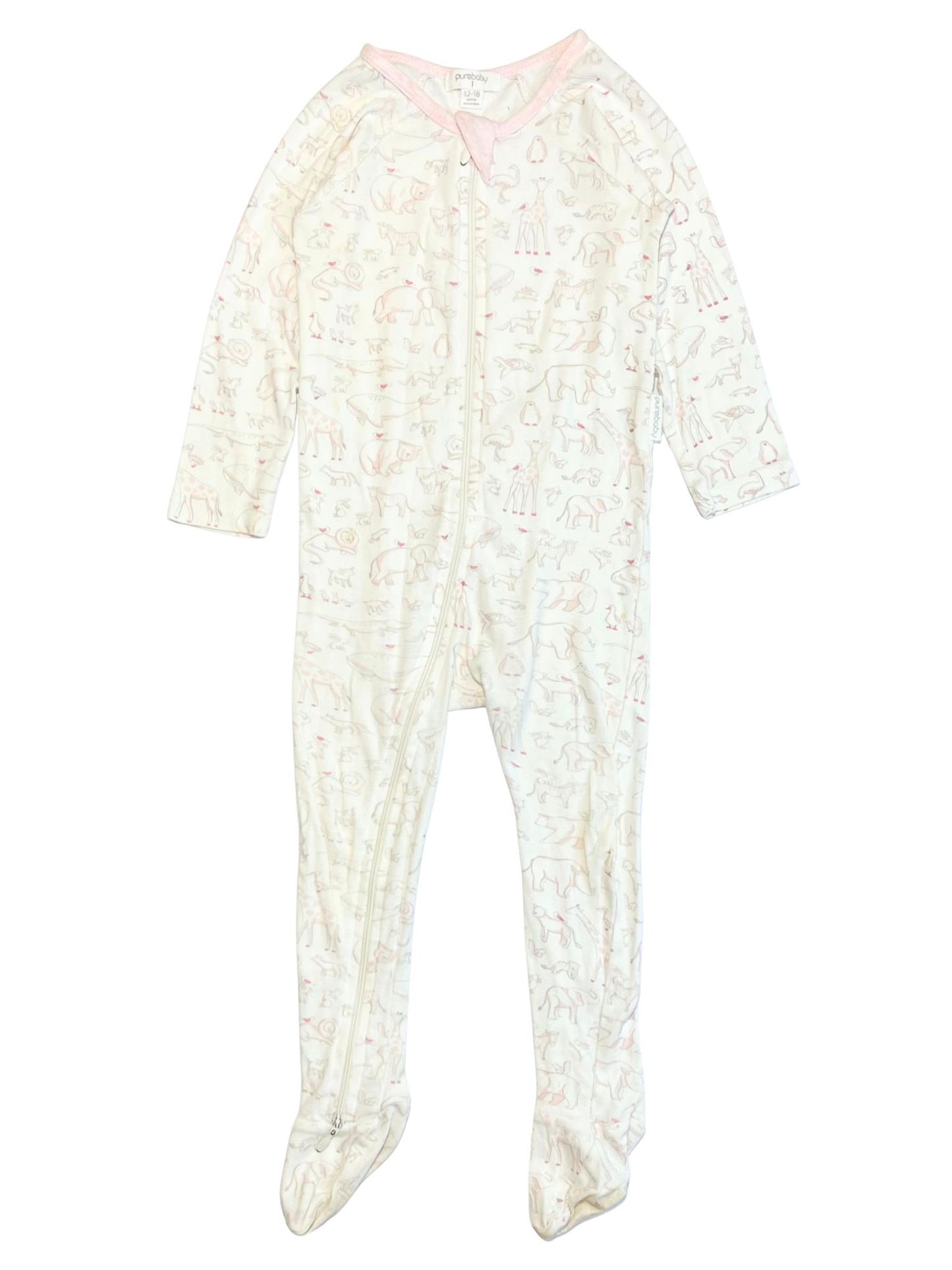 Animals zip onesie - Size 1