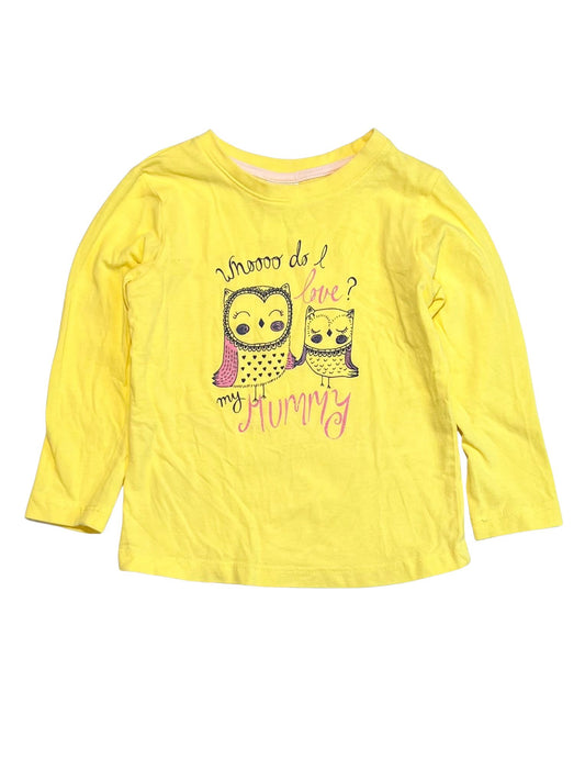 Yellow owls top - Size 1