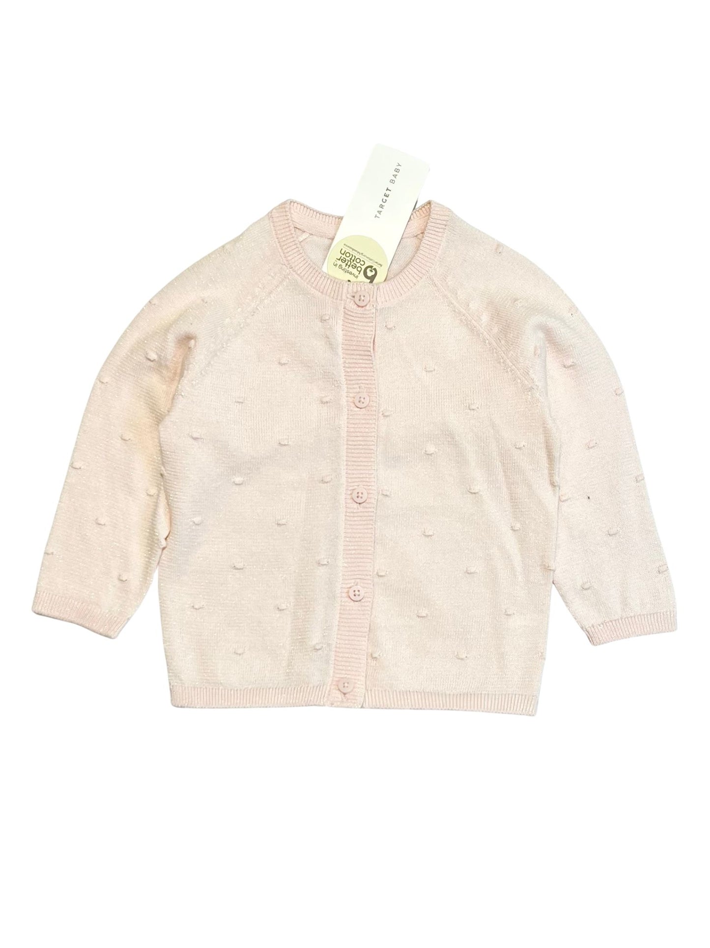 Pink shimmer cardigan brand new - Size 0