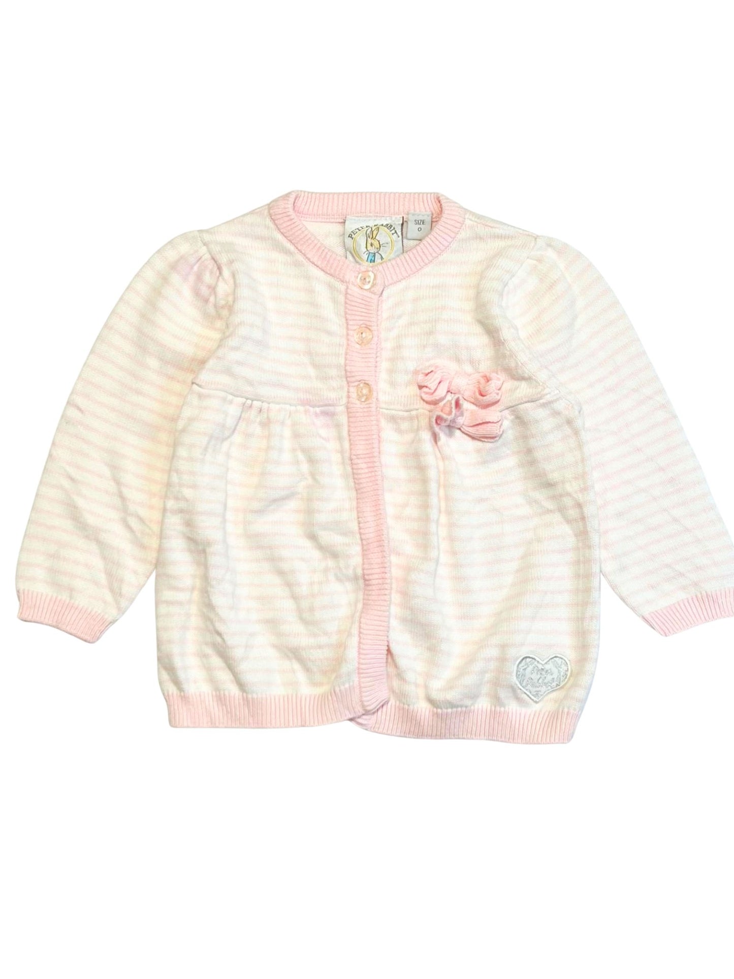 Pink striped cardigan - Size 0